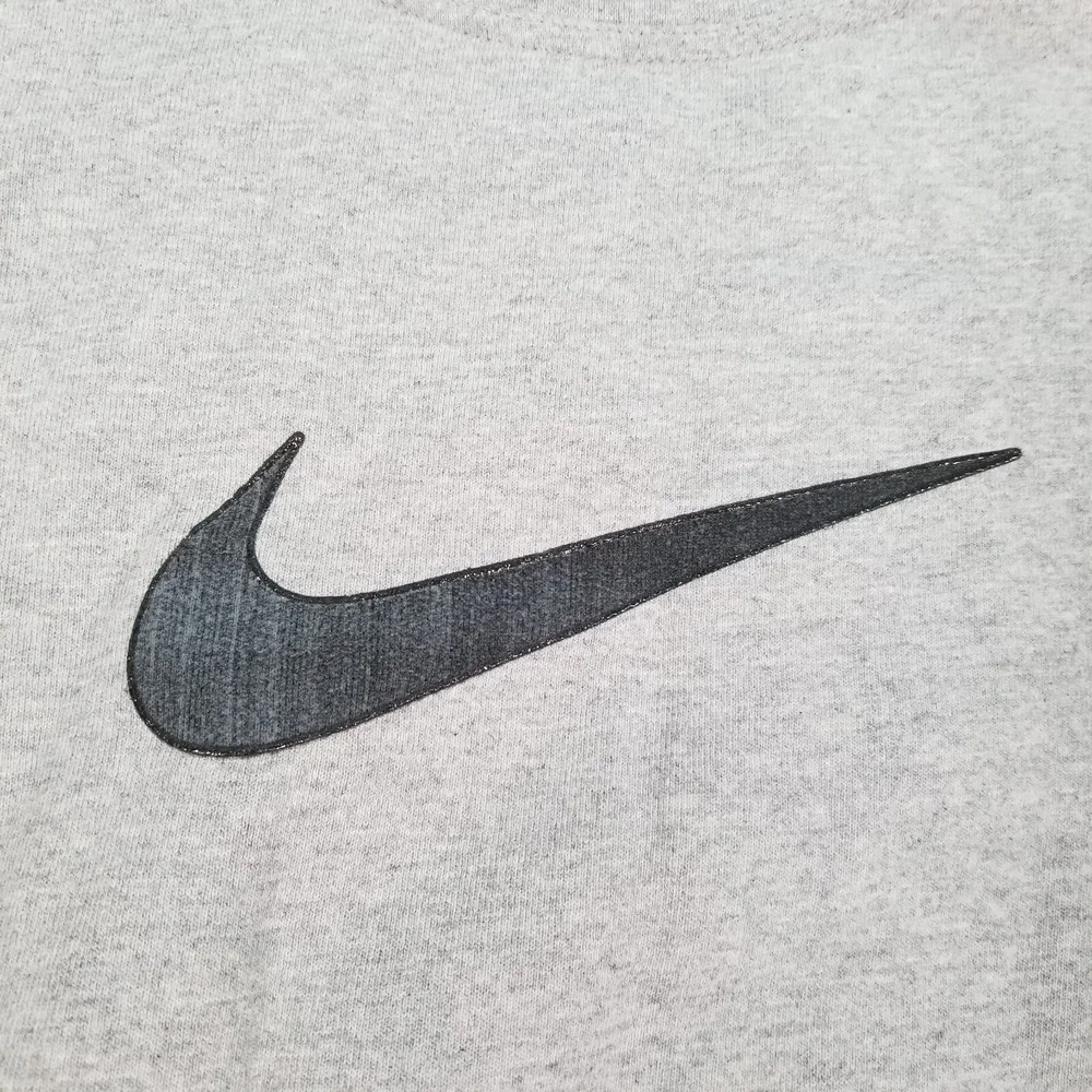 Rare VTG NIKE Big Swoosh Crewneck Sweatshirt 90s USA Made Sz Large STAINED‎ Look